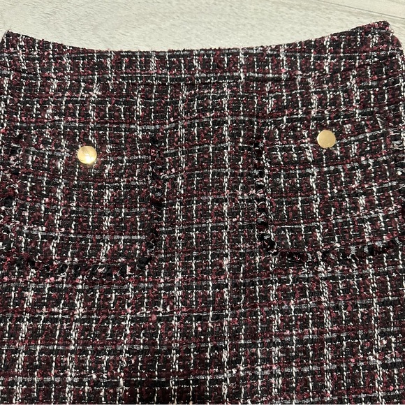 LOFT Burgundy Cabernet  A-Line Mini Skirt - Picture 4 of 6